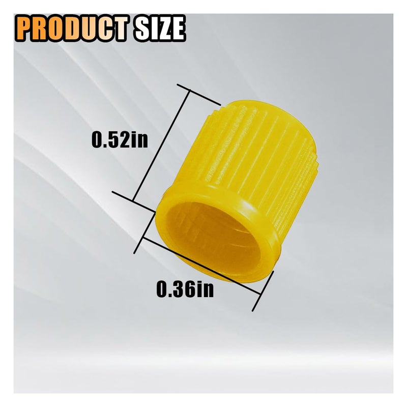 KITUREK 20PCS Tire Valve Stem Caps, Tire Valve Dust Caps Air Caps Cover with O Rubber Seal, Corrosion Resistant Auto Accessories Universal Stem Covers for Trucks Motorcycles Bicycles SUVs (Yellow) - Image 2